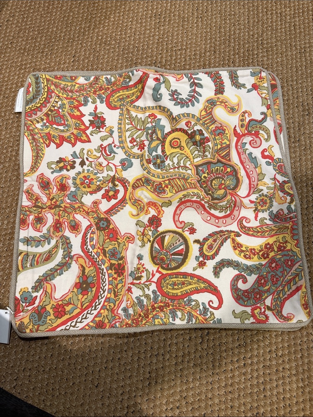Set of 2 NWT Pottery Barn Felicity Paisley Linen Blend 20x20” pillow covers